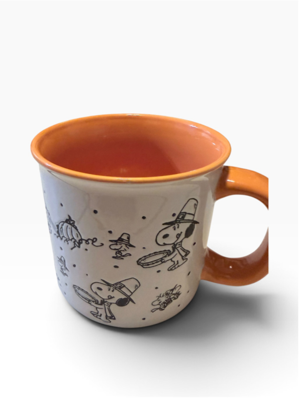 Peanuts Snoopy Thanksgiving Mug One Size White Orange